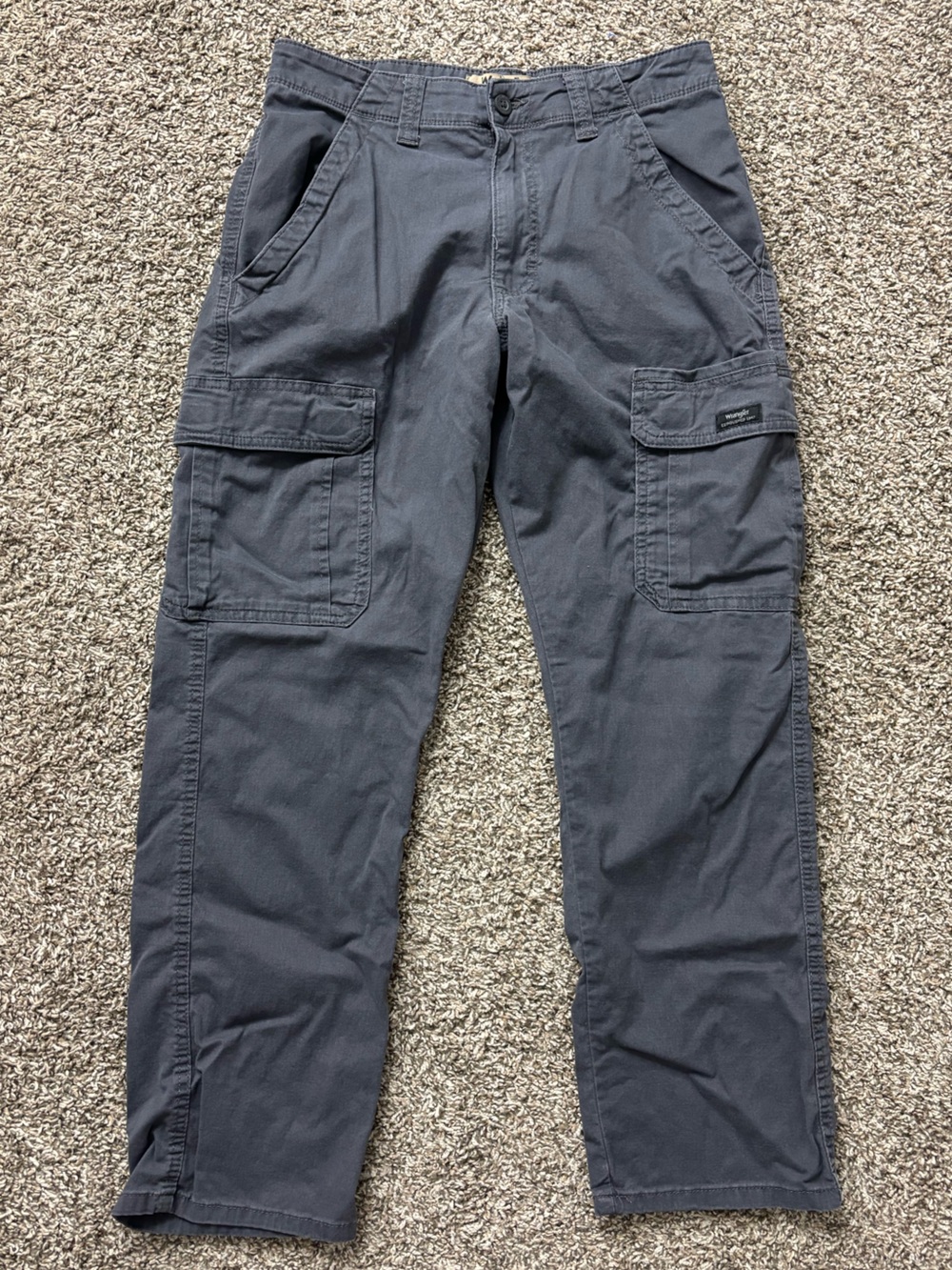 Wrangler Authentics Men's Dark Gray Cargo Utility Work-wear Pants Size 30X30